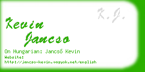 kevin jancso business card